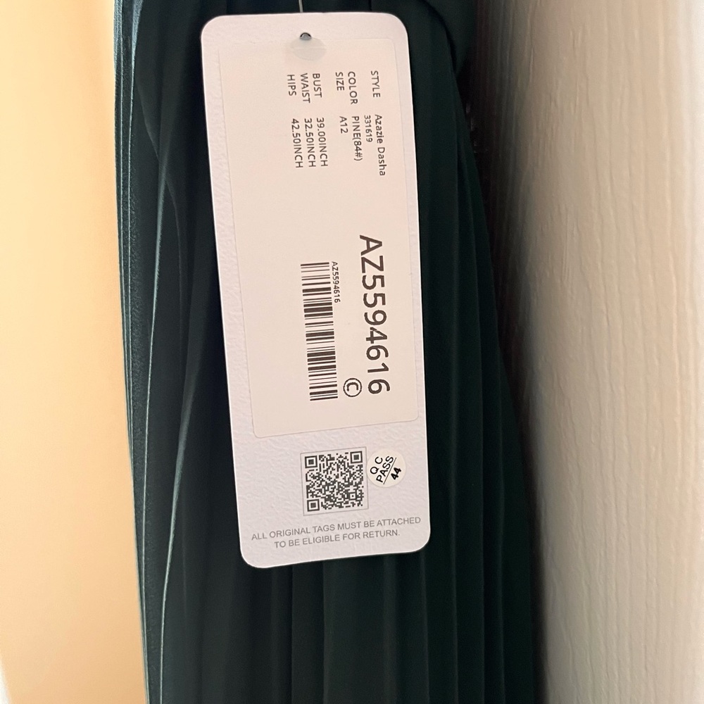 NWT Azazie x Kendall+Kylie Dasha Dress. Size A12. Color Pine (#84). Unaltered. - Picture 8 of 14